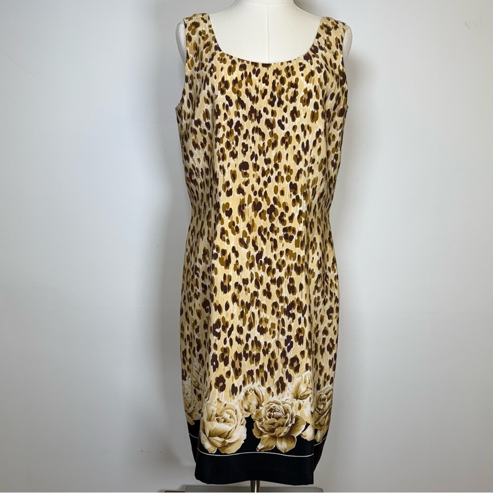Bloomingdale’s Silk Sleeveless Animal Print Dress Size 12